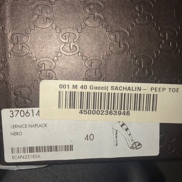 Gucci Patent Interlocking G Logo Peep Toe Pump - Picture 6 of 8